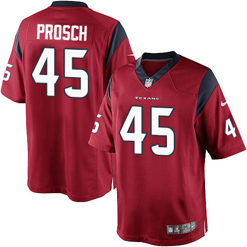Youth Elite Jay Prosch Nike Jersey Red Alternate - #45 NFL Houston Texans
